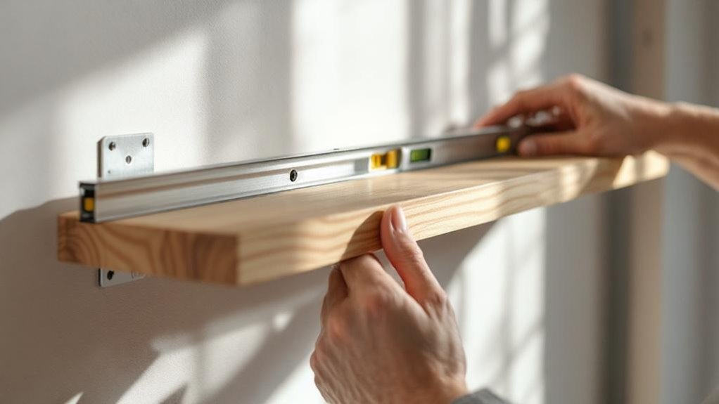 construct a suspended shelf